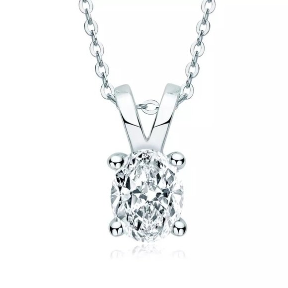 Certified 1ct. t.w. Oval Diamond Brilliant Cut Necklace